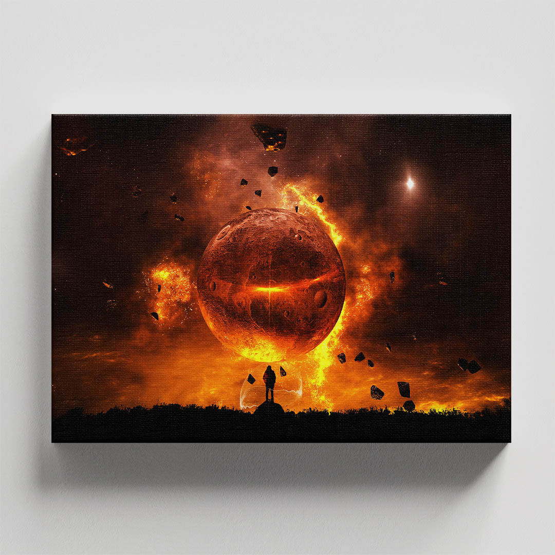 Cuadro Decorativo Sci-Fi del Universo tonos Rojisos #29 120 X 60