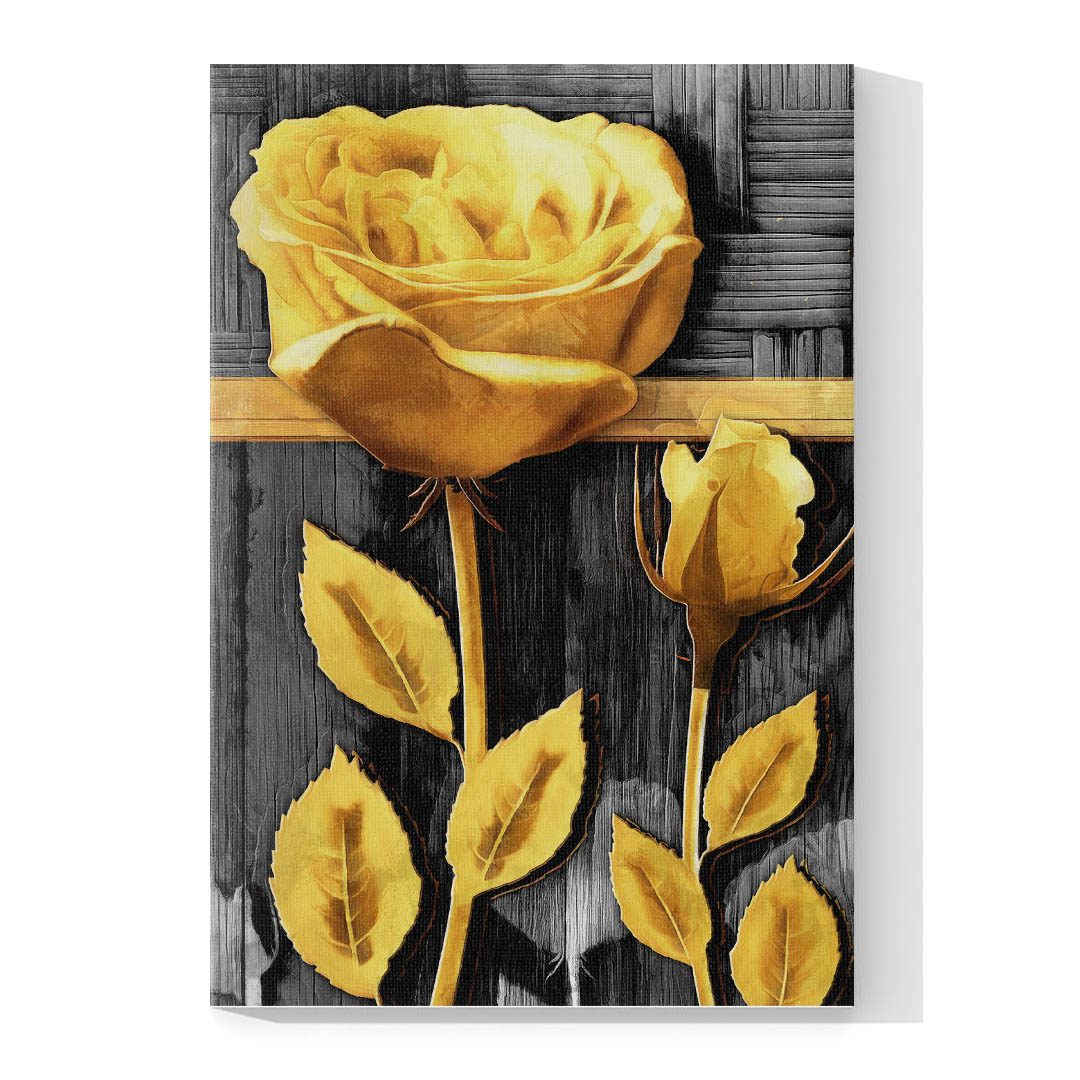 Cuadro Decorativo Rosas Doradas #164 120 X 60