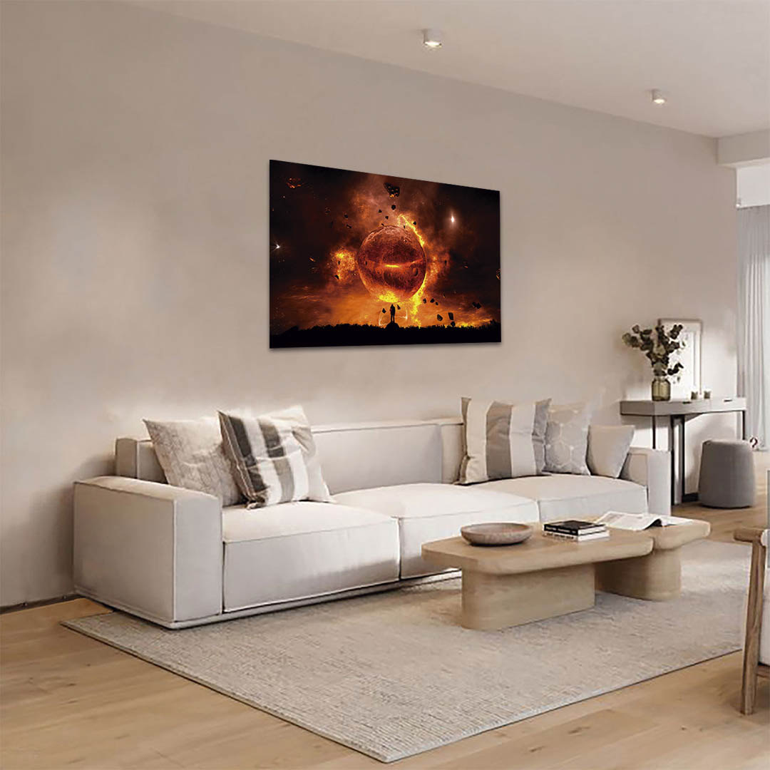 Cuadro Decorativo Sci-Fi del Universo tonos Rojisos #29 120 X 60