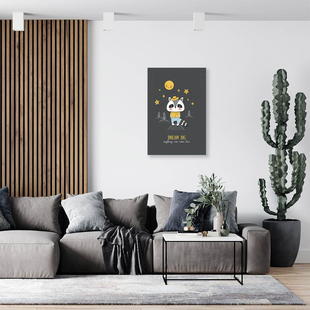 Cuadro Decorativo Infantil de Mapache #13 120 X 60