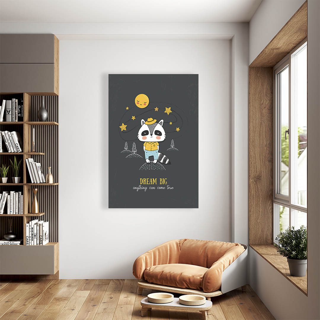 Cuadro Decorativo Infantil de Mapache #13 120 X 60