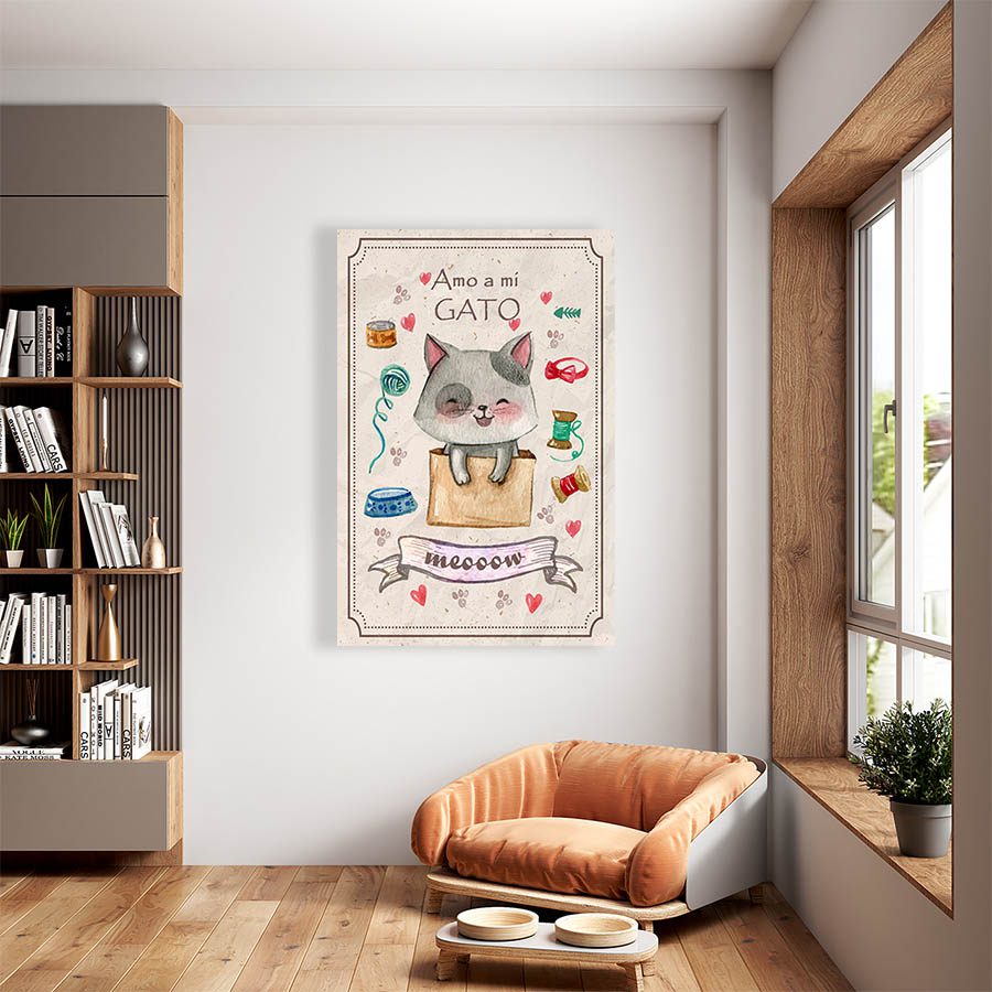 Cuadro Decorativo Amo a mi Gato #563  120 X 60