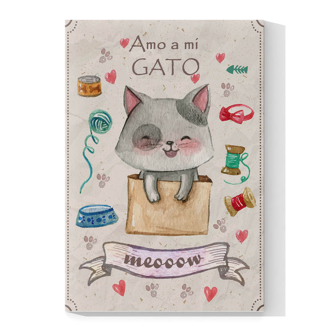 Cuadro Decorativo Amo a mi Gato #563  120 X 60