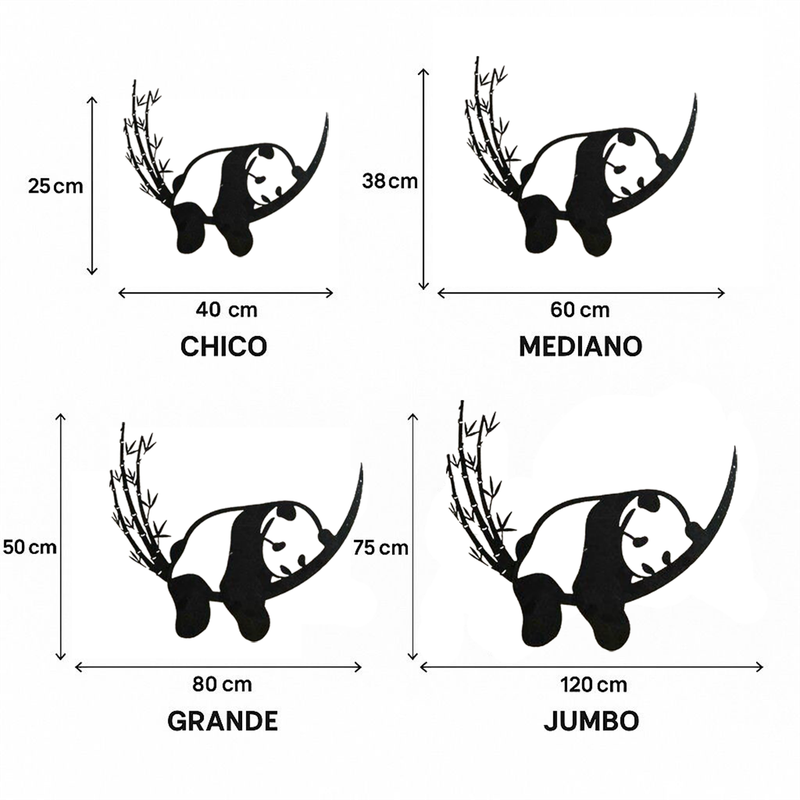 Cuadro Decorativo de Metal con Diseño panda Chico