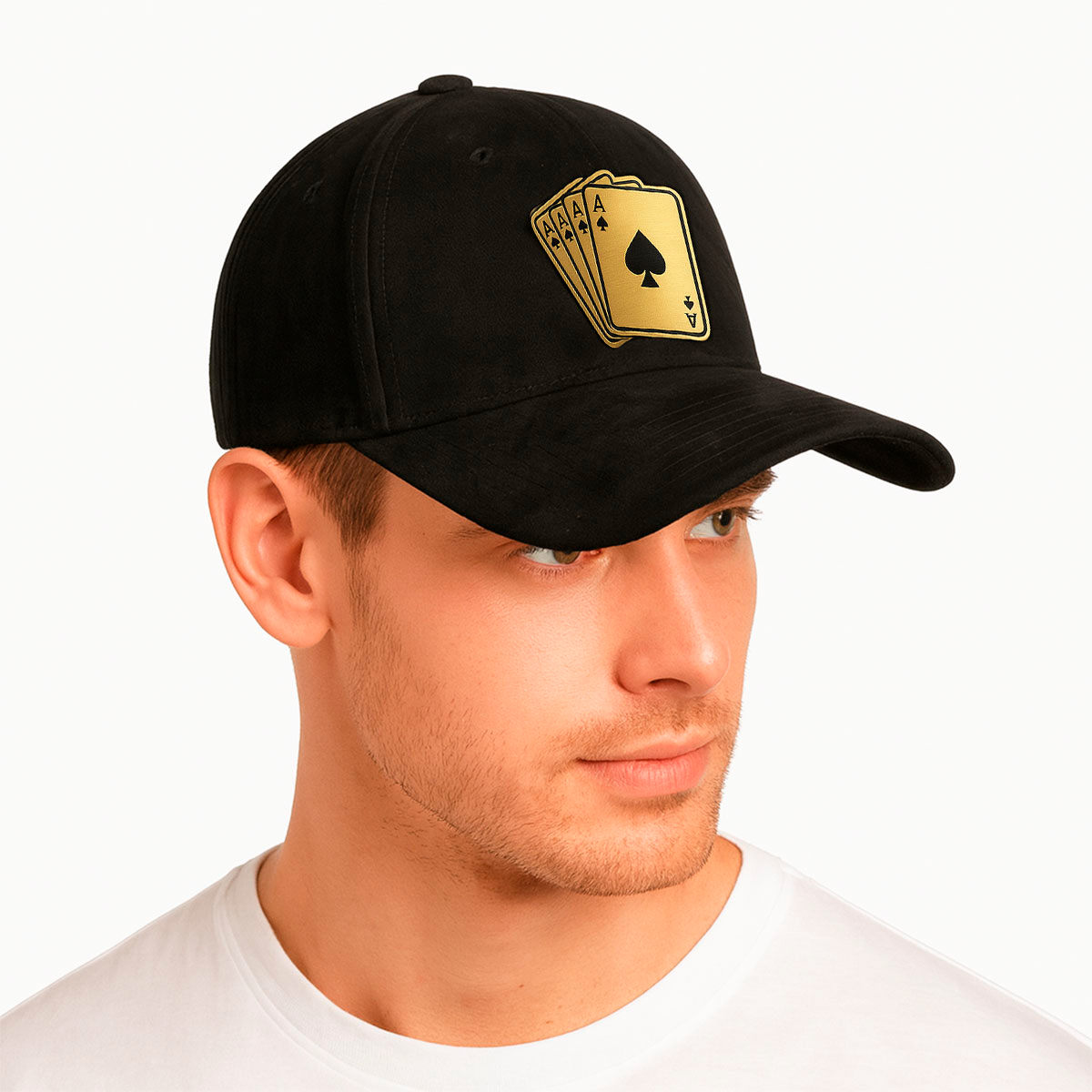 Gorra Knite poker de ases 2 gamuza 6G negro