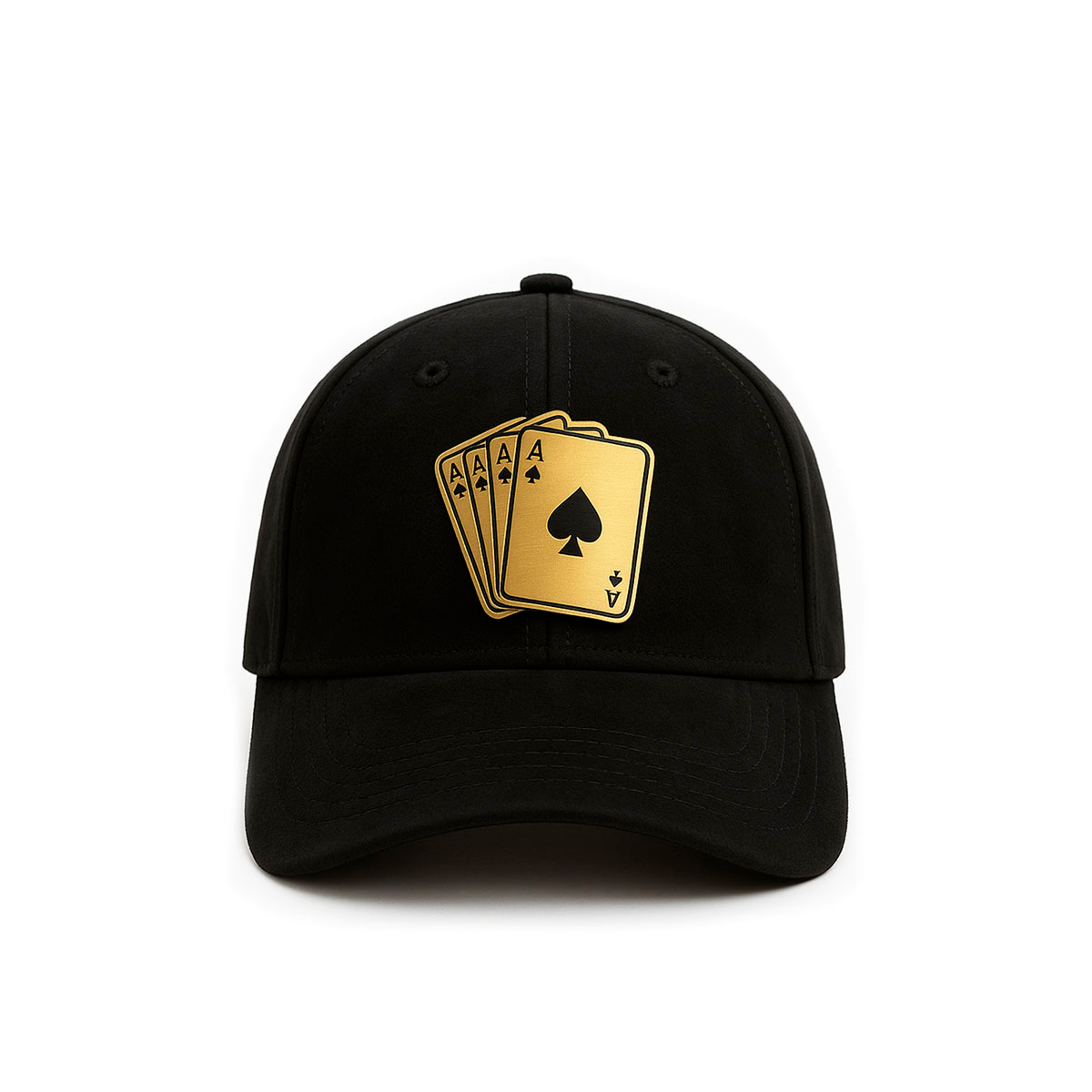 Gorra Knite poker de ases 2 gamuza 6G negro