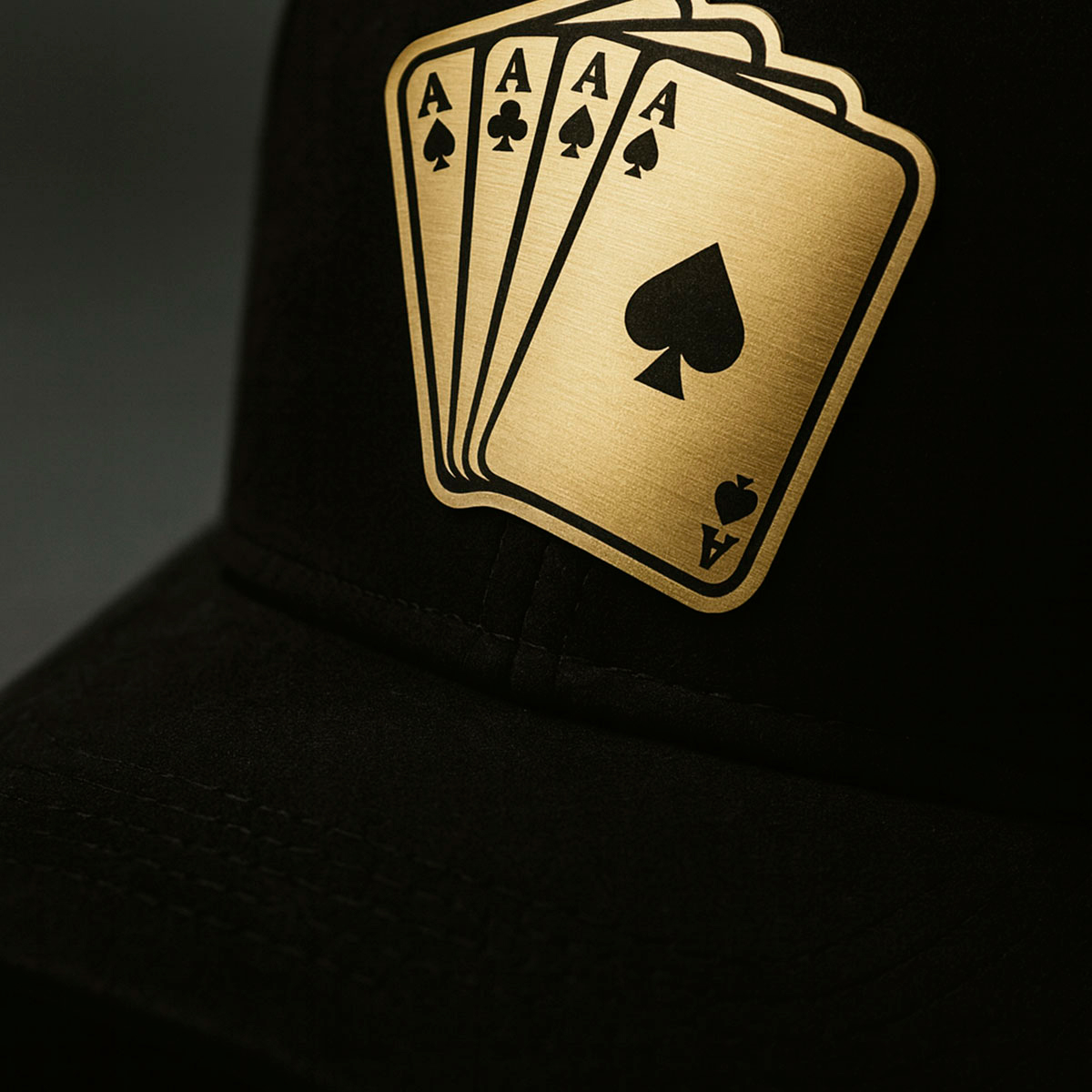 Gorra Knite poker de ases 2 gamuza 6G negro