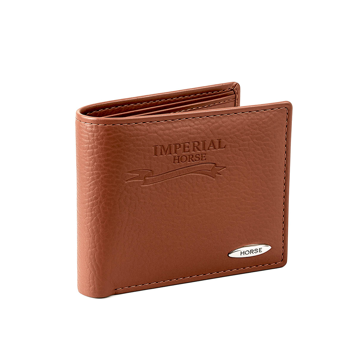 Cartera Horse Imperial Plake 3 café piel sintética hombre