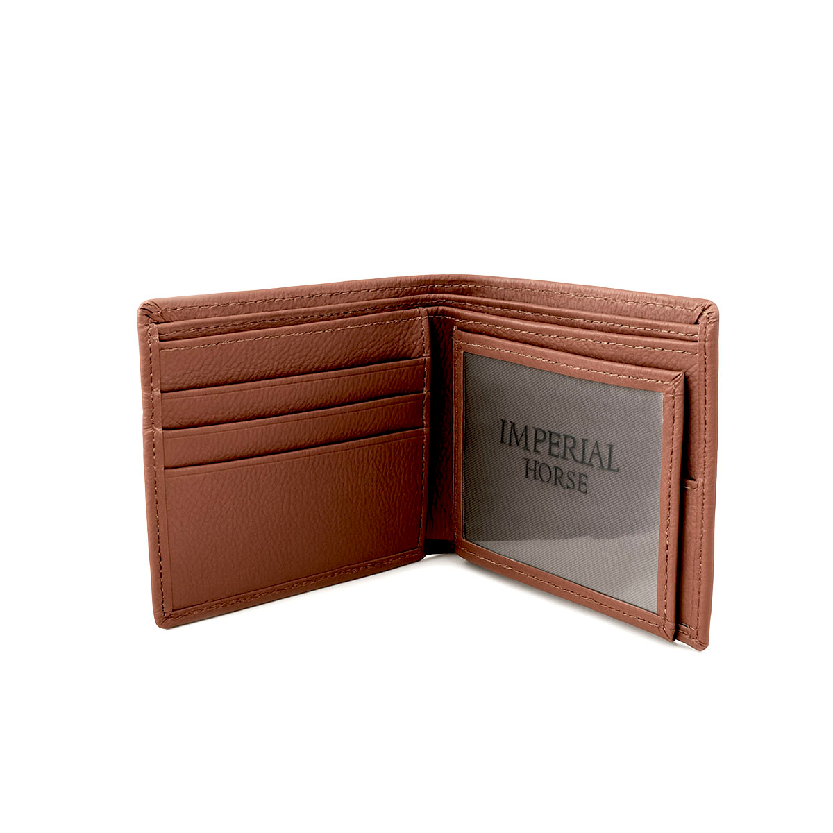Cartera Horse Imperial Plake 3 café piel sintética hombre