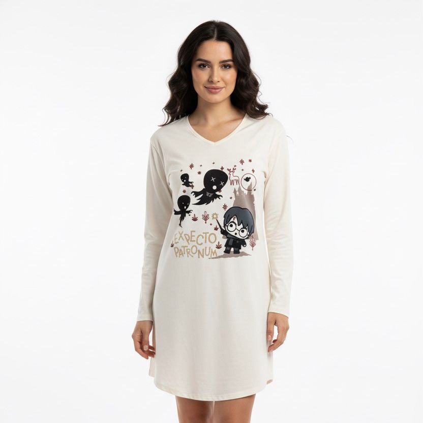 Nightwear Cómodo Camisón Manga Larga Schiesser Mujer - Algodón Modal - Camisón Manga Larga Mujer