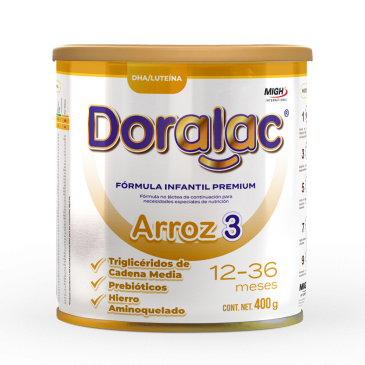 Doralac Arroz 3 - Fórmula de Continuación a Base de Proteína de Arroz Hidrolizada (1 a 3 años)