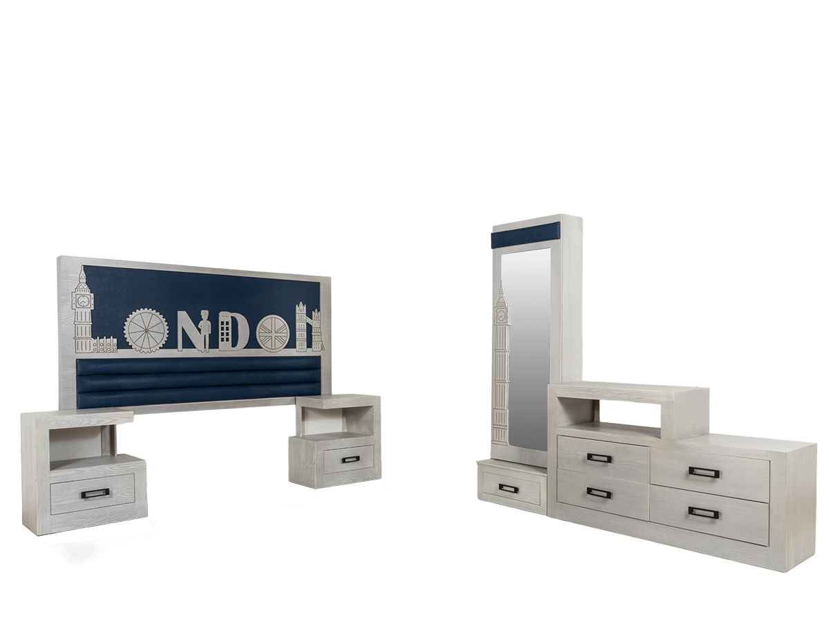 Recamara 5 Piezas Marcela Gris - Kessa.