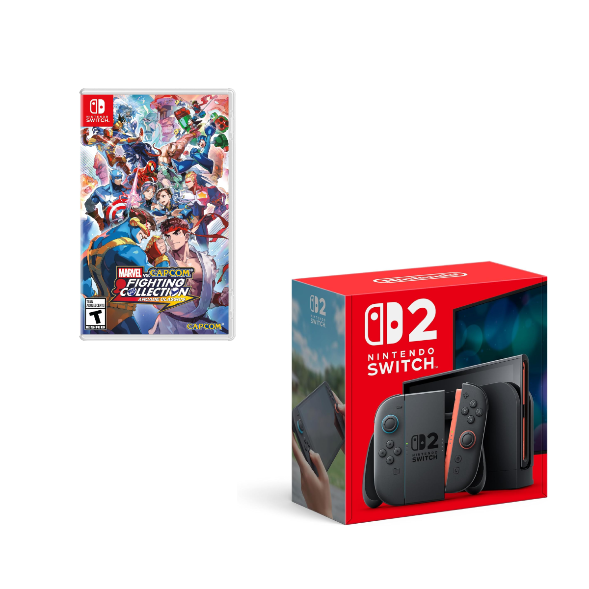 Nintendo Switch Juego Marvel vs Capcom Fighting Collection + Consola Nintendo Switch 2 Negra