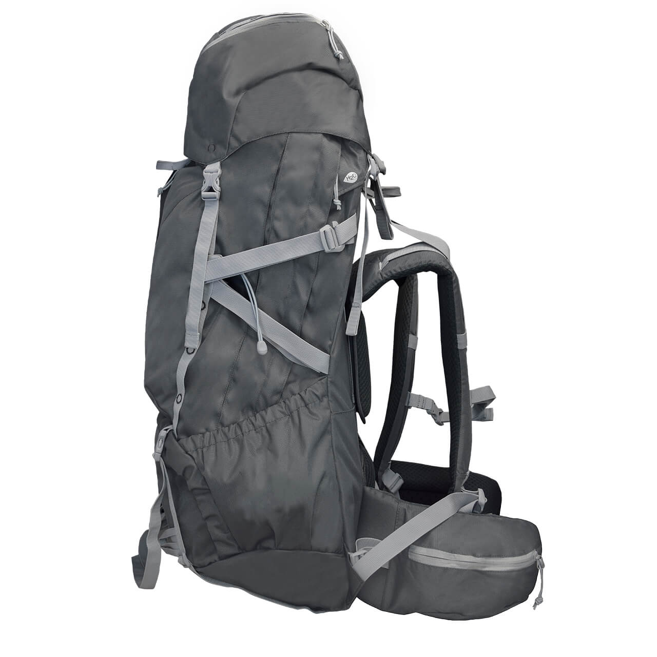 Mochila para alta montaña KALA PATHAR 75 L, semi-impermeable, B1780390, negro con gris