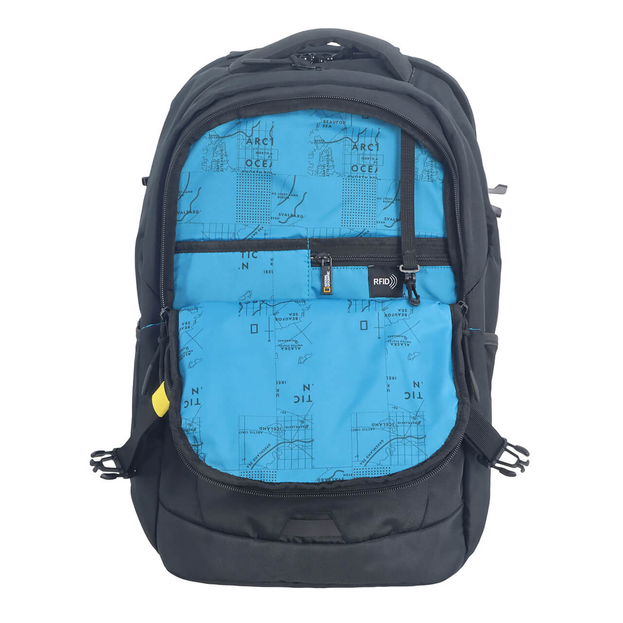 Mochila Nat Geo, ALL ROUNDER 27 L, N27905.06, con sistema de bloqueo para TC/TD RFID, negro