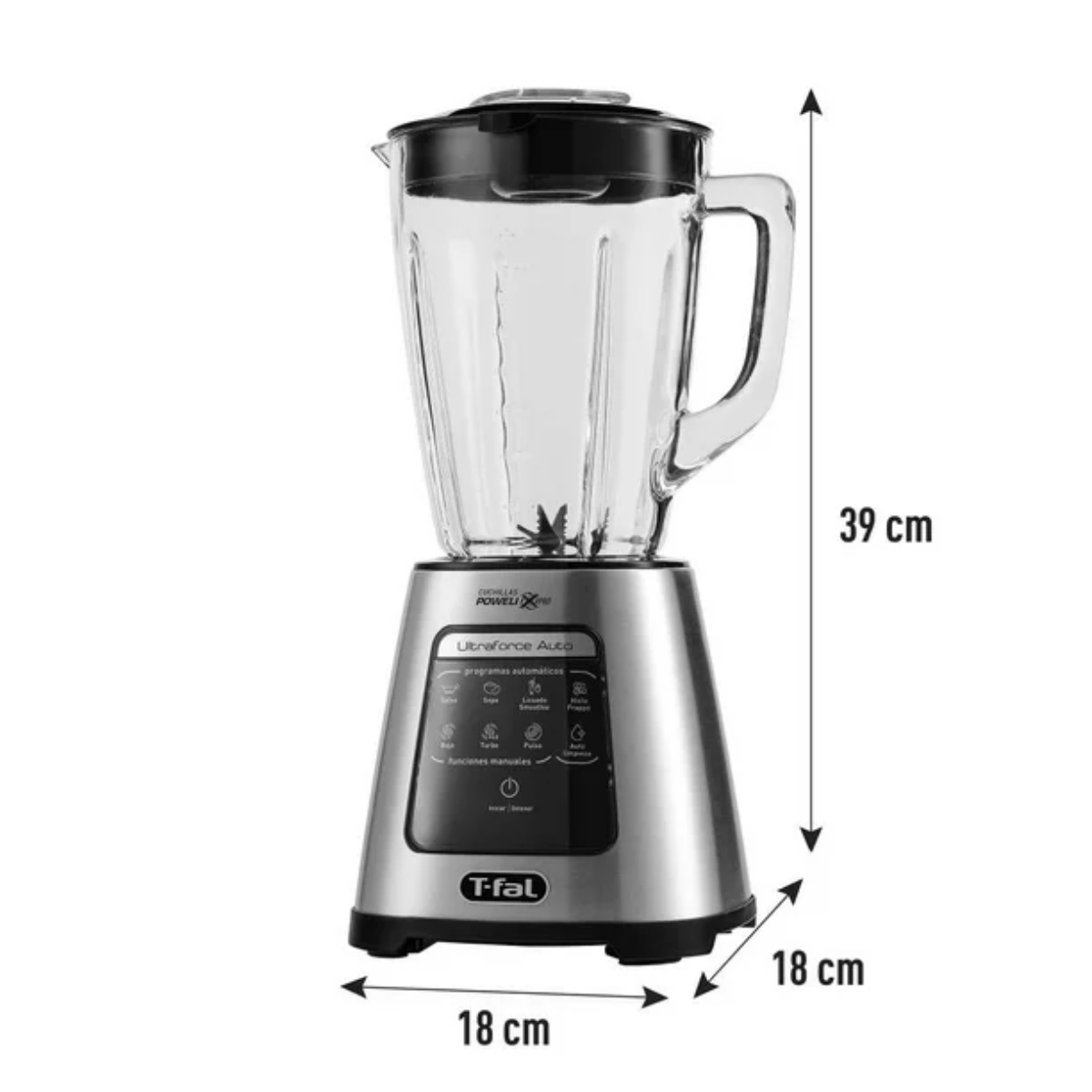 Licuadora T-Fal LN38PDX0 Ultraforce Vaso Vidrio 2.2LT 850W ORTY3
