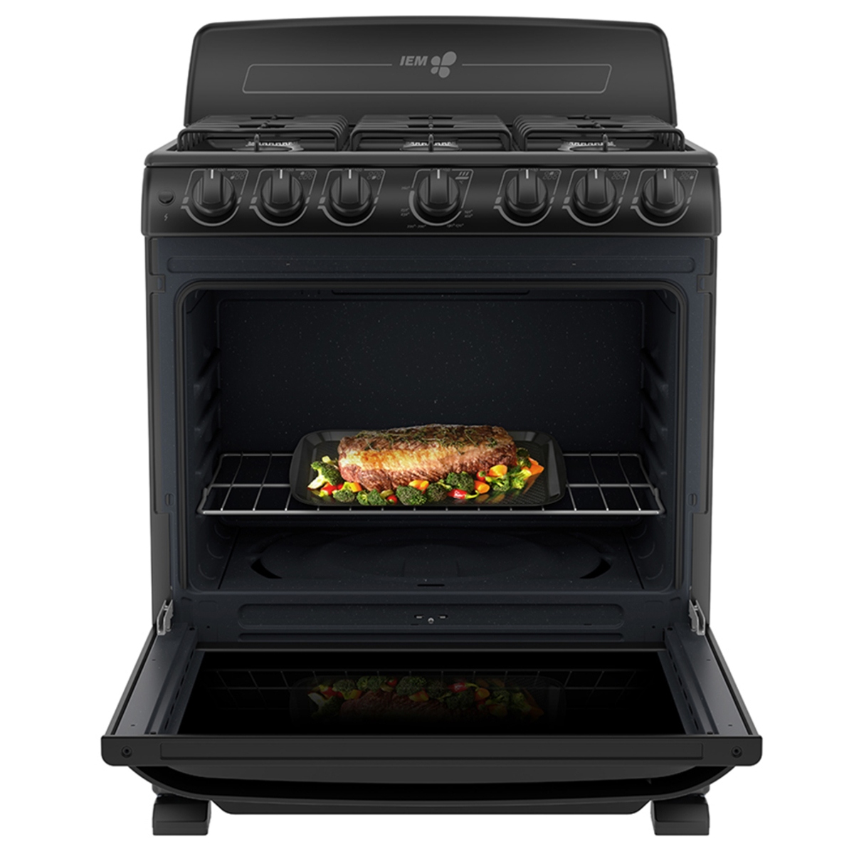 ESTUFA DE PISO IEM EI3032BAPN1 76CM 30" NEGRA ORTY.