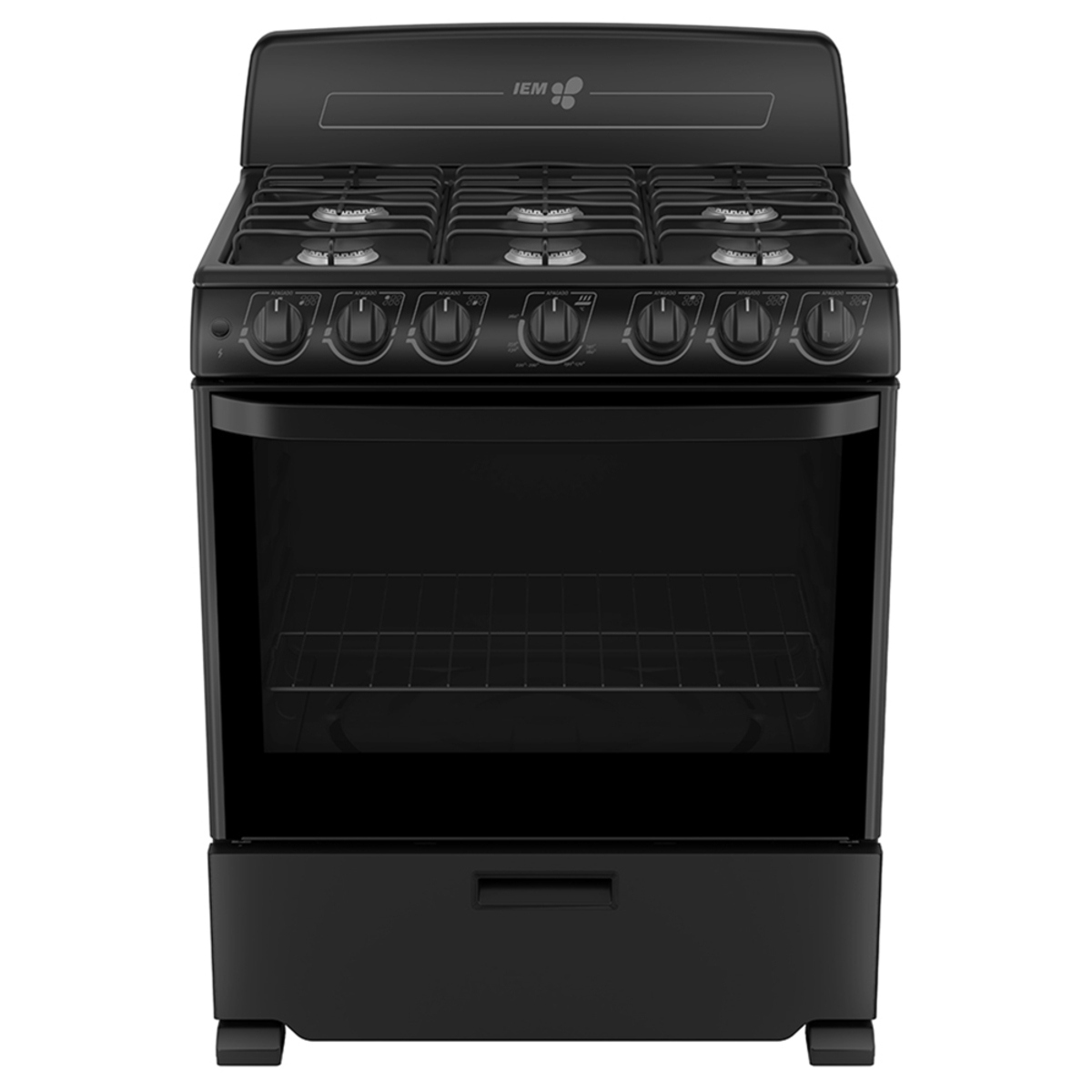 ESTUFA DE PISO IEM EI3032BAPN1 76CM 30" NEGRA ORTY.