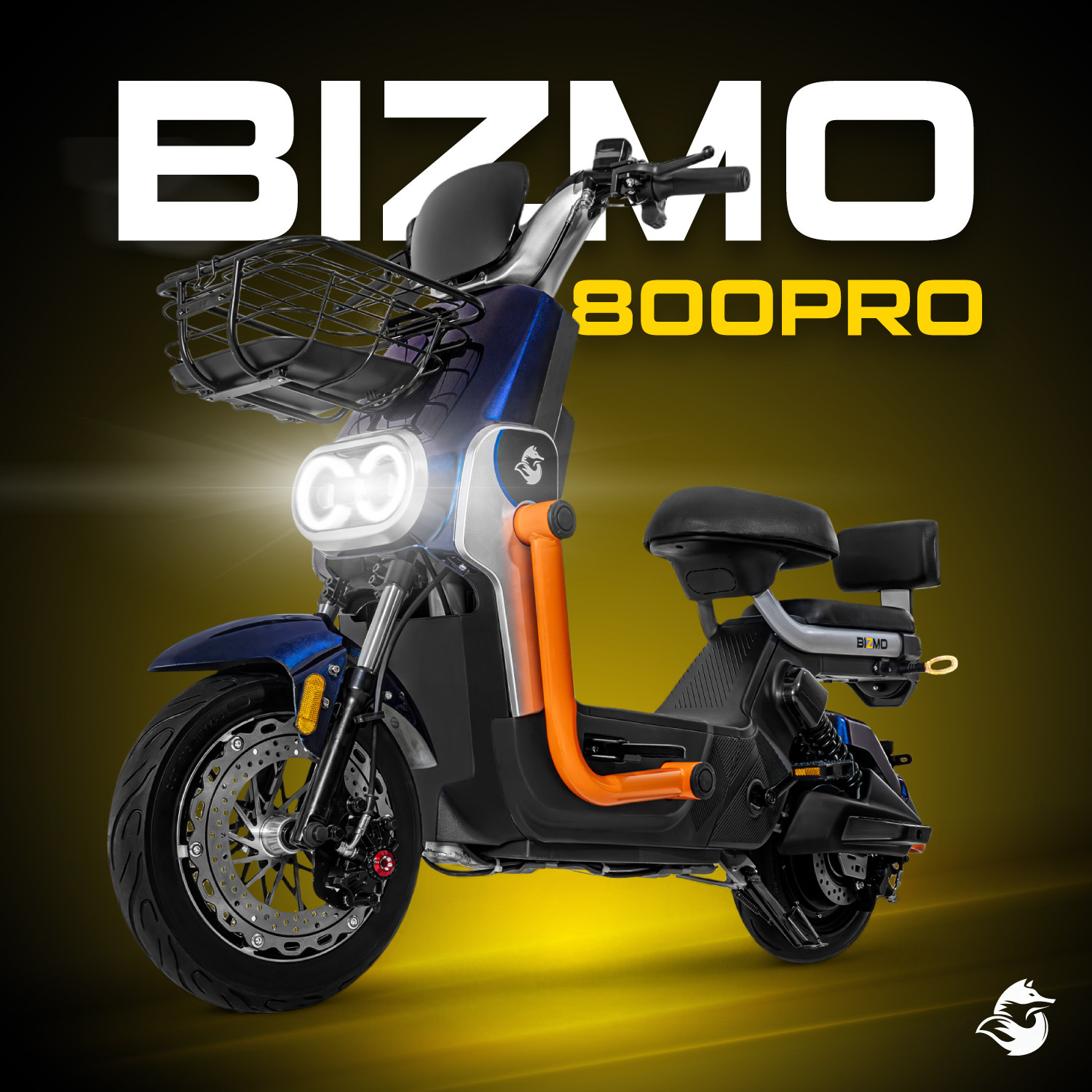 Bicicleta Bicimoto Electrica 800w 60v 50km/h Luces Full Led Azul BIZMO