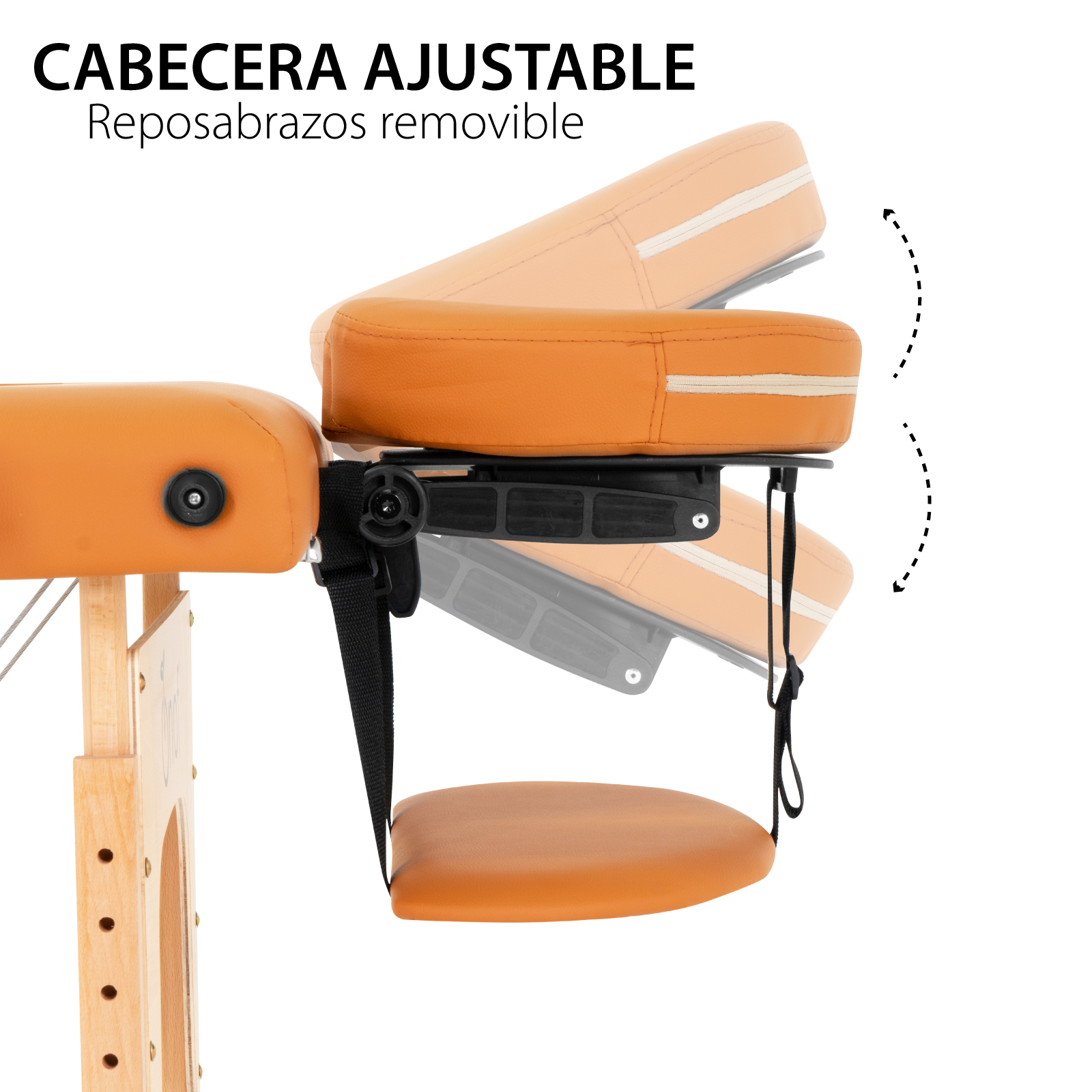 Cama de Masaje Onof Portatil Profesional Modelo Ancho Con Funda - Ocre