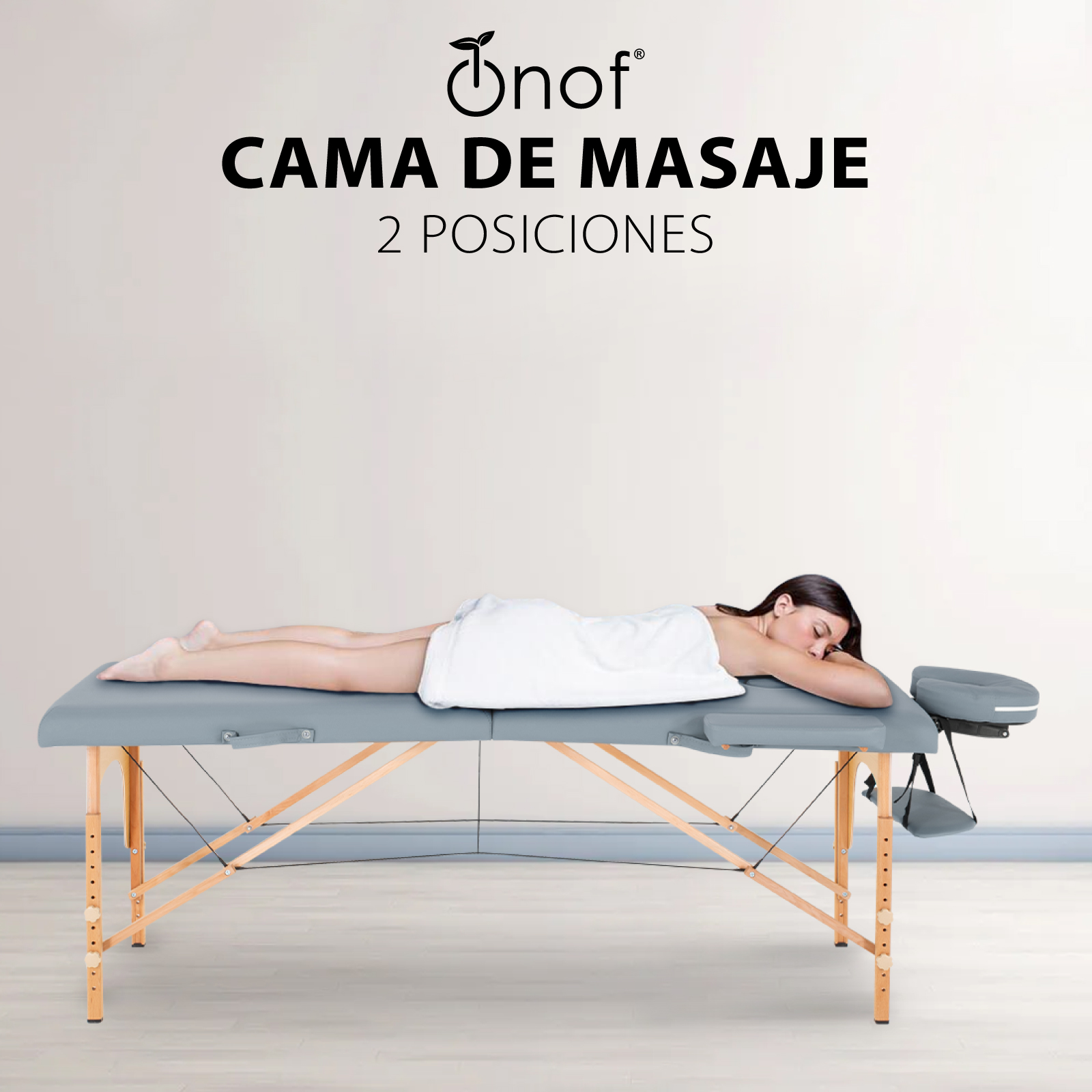 Cama De Masaje Portatil Onof Camilla Pestañas Profesional - Gris