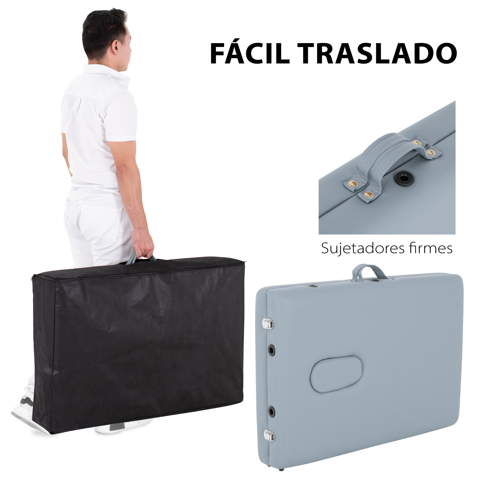 Cama De Masaje Portatil Onof Camilla Pestañas Profesional - Gris