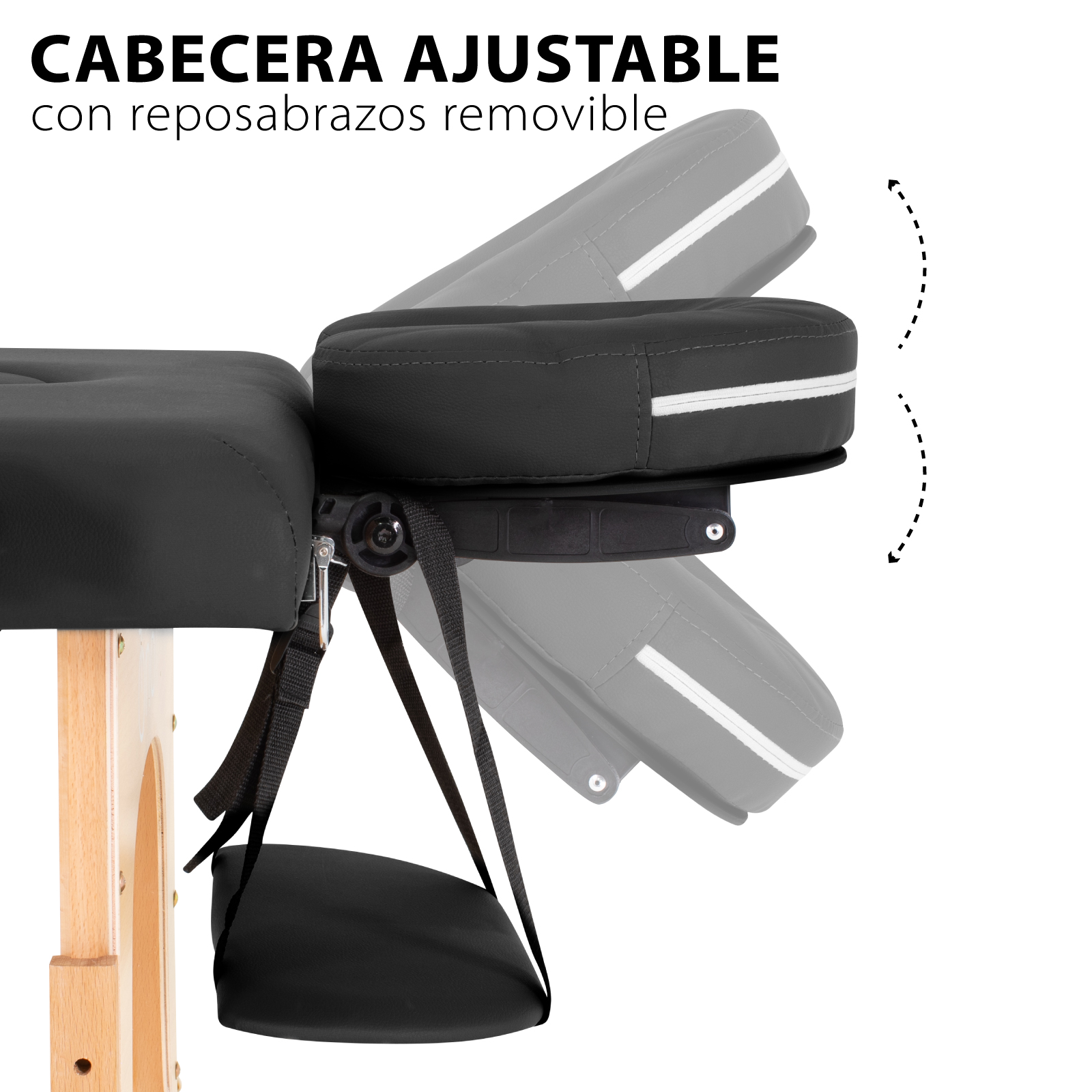 Cama De Masaje Portatil Onof Camilla Pestañas Profesional - Negro