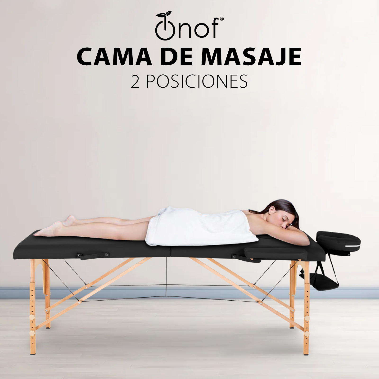 Cama De Masaje Portatil Onof Camilla Pestañas Profesional - Negro