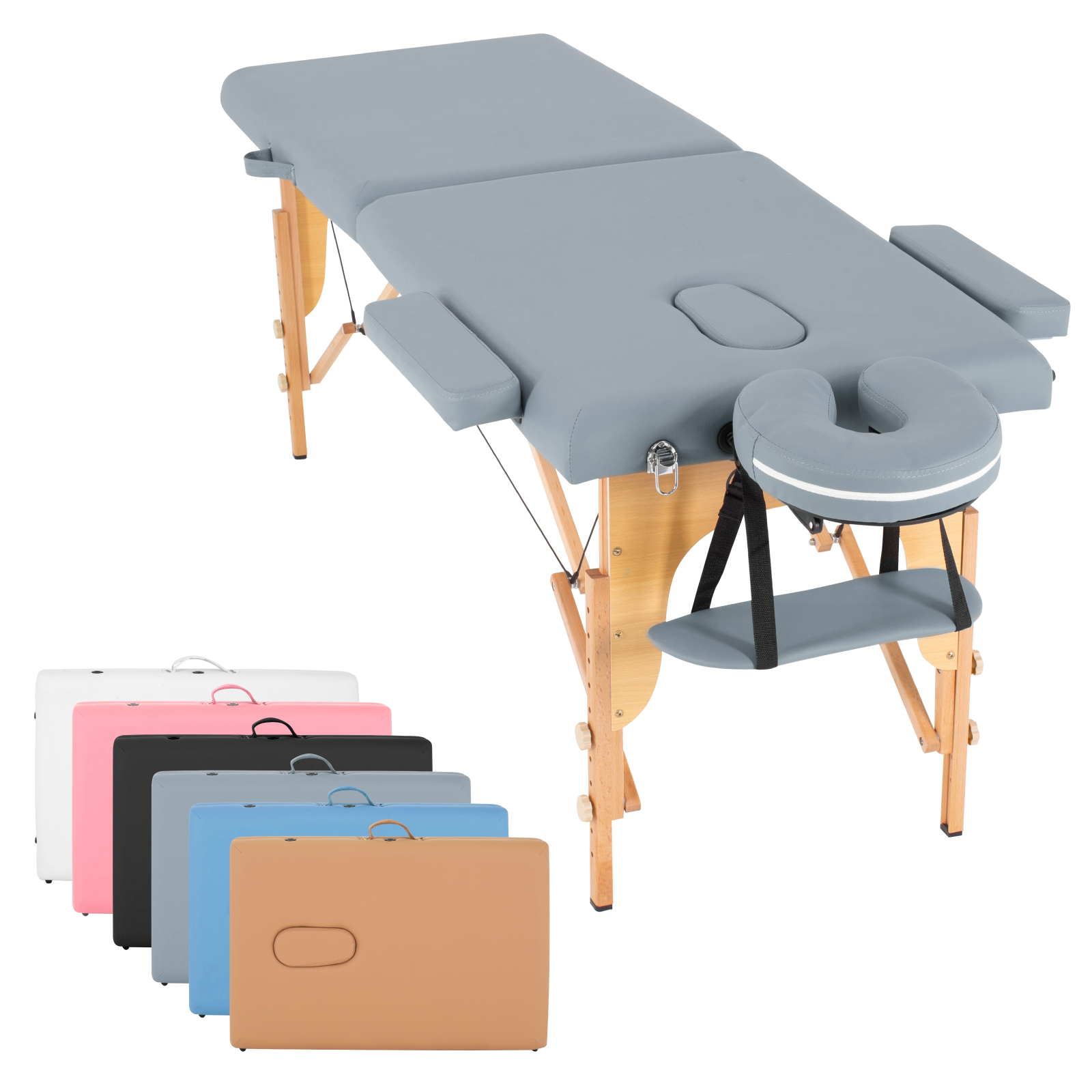 Cama De Masaje Portatil Onof Camilla Pestañas Profesional - Gris