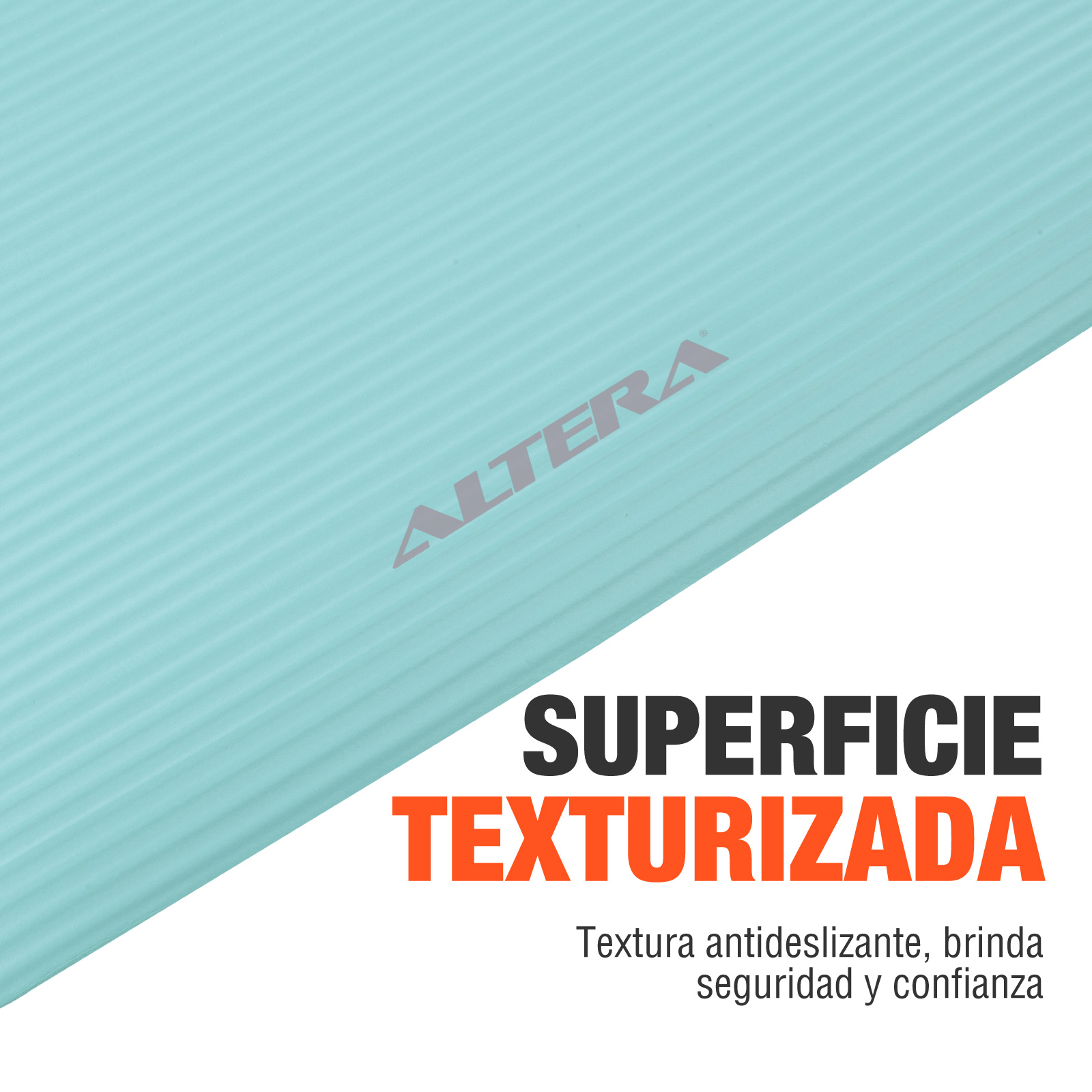 Tapete De Yoga Mat Antiderrapante Altera Fitness Pilates Gym Color Azul Palido