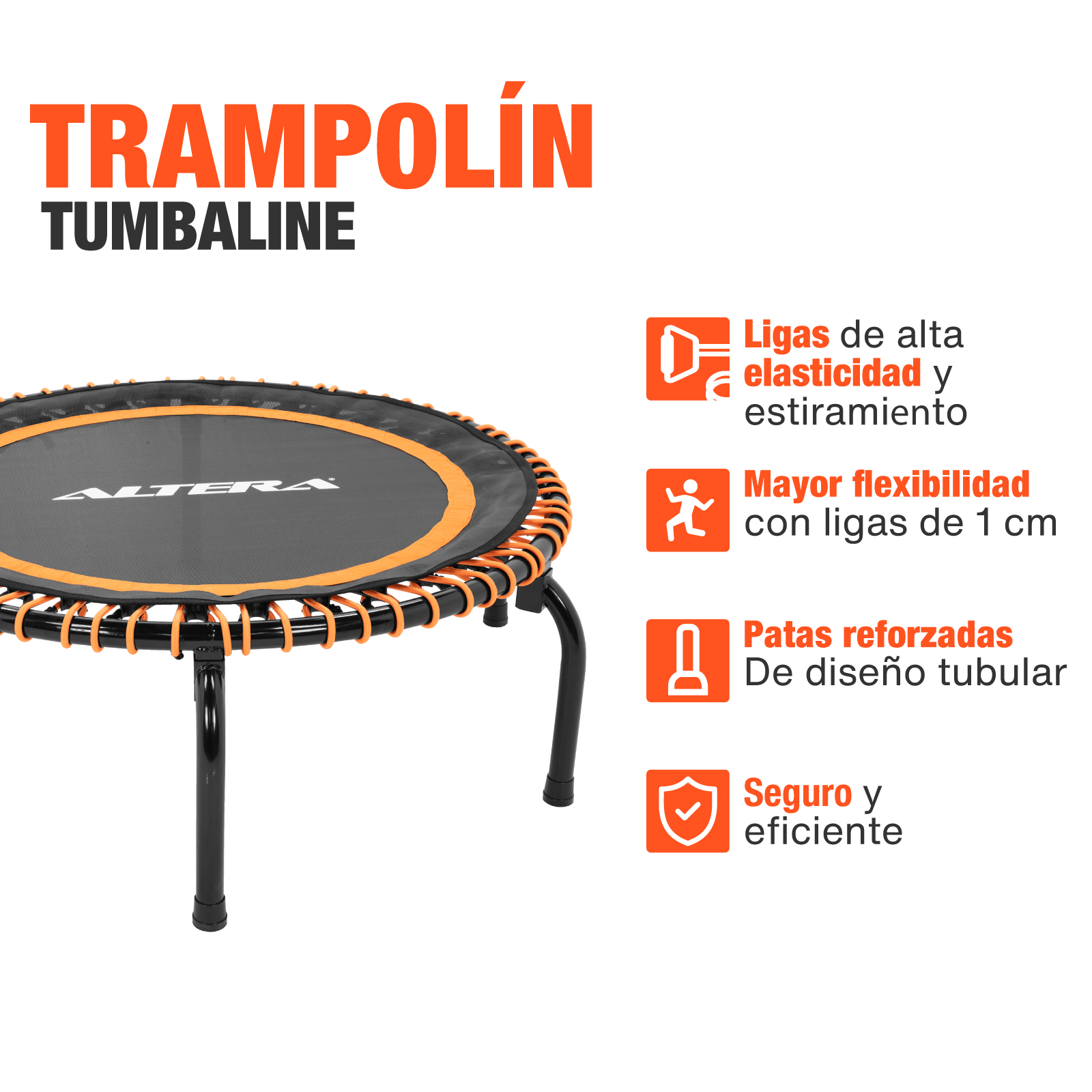 Altera Trampolín Fitness Tumbaline Profesional Para Aerobics - Naranja
