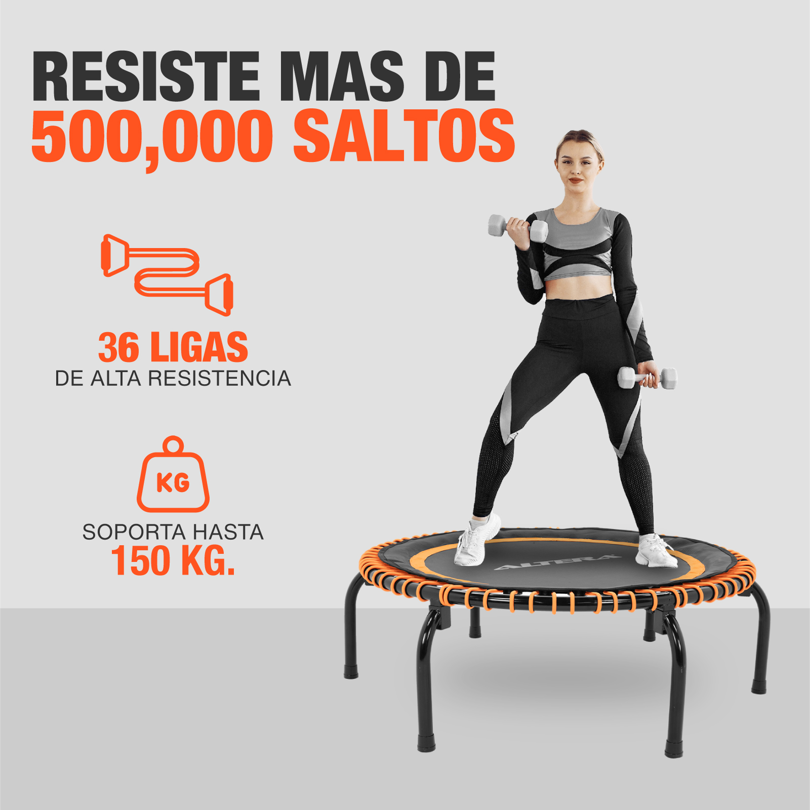 Altera Trampolín Fitness Tumbaline Profesional Para Aerobics - Naranja