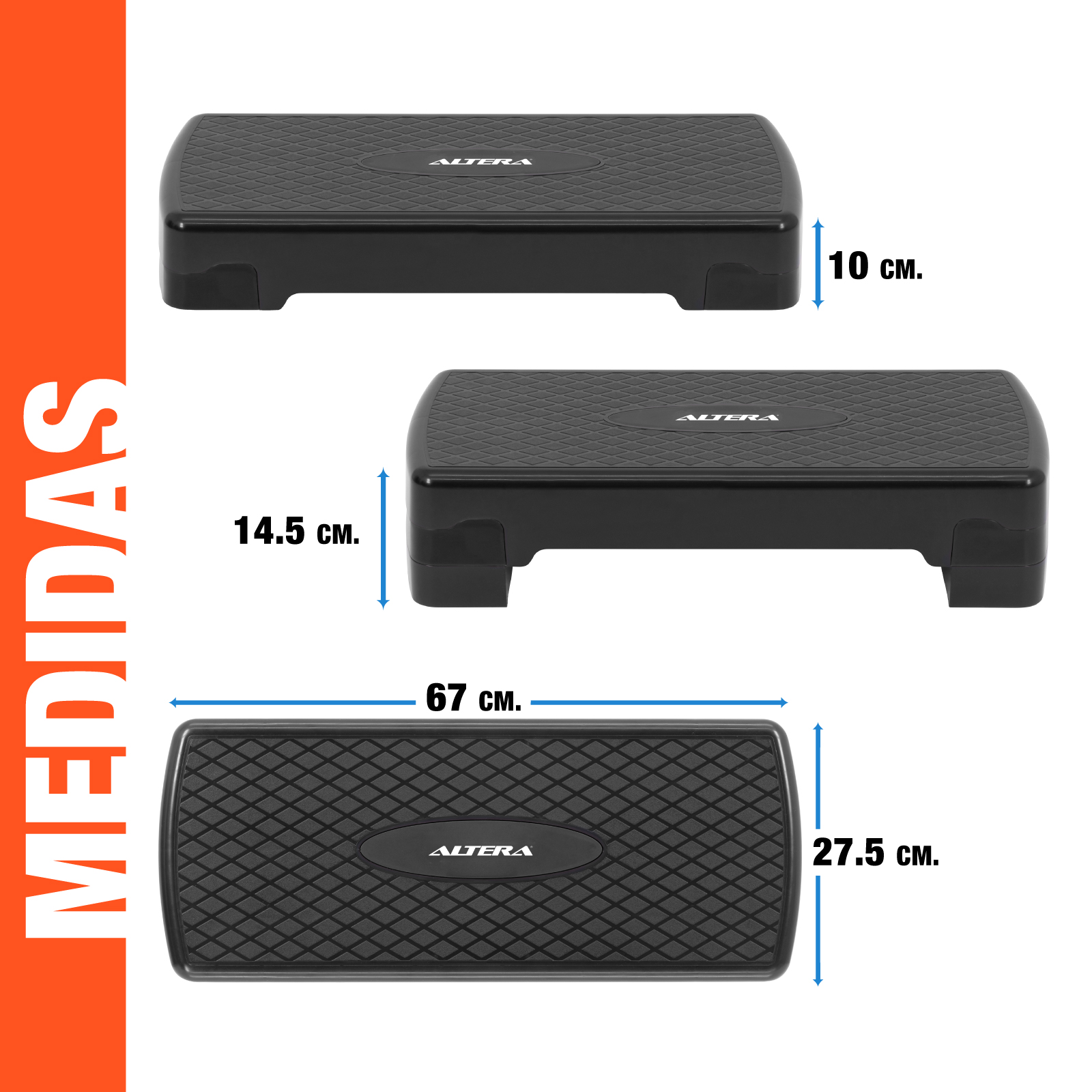 Banco Escalon de Ejercicio Step Rutinas Aerobics Ajustable Negro