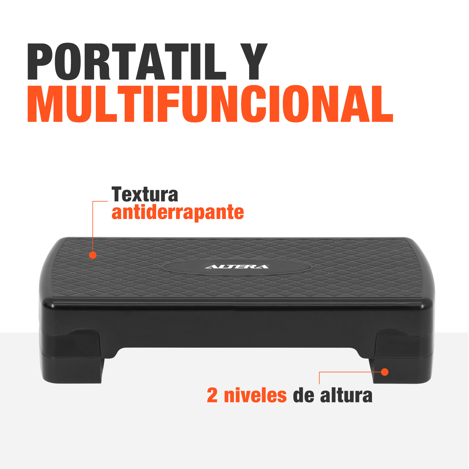 Banco Escalon de Ejercicio Step Rutinas Aerobics Ajustable Negro