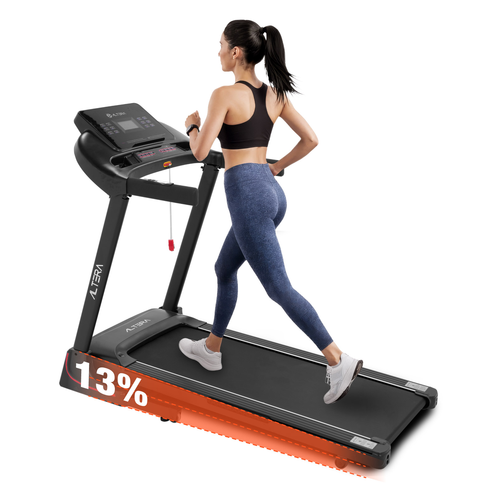 Altera Caminadora eléctrica | 3 HP | Plegable con 24 programas de entrenamiento | Monitor LCD | 1 a 16 km/h | .