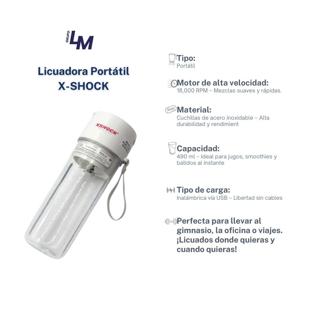 X Shock vortex Licuadora personal X Shock® Vortex, compacta, portátil y recargable