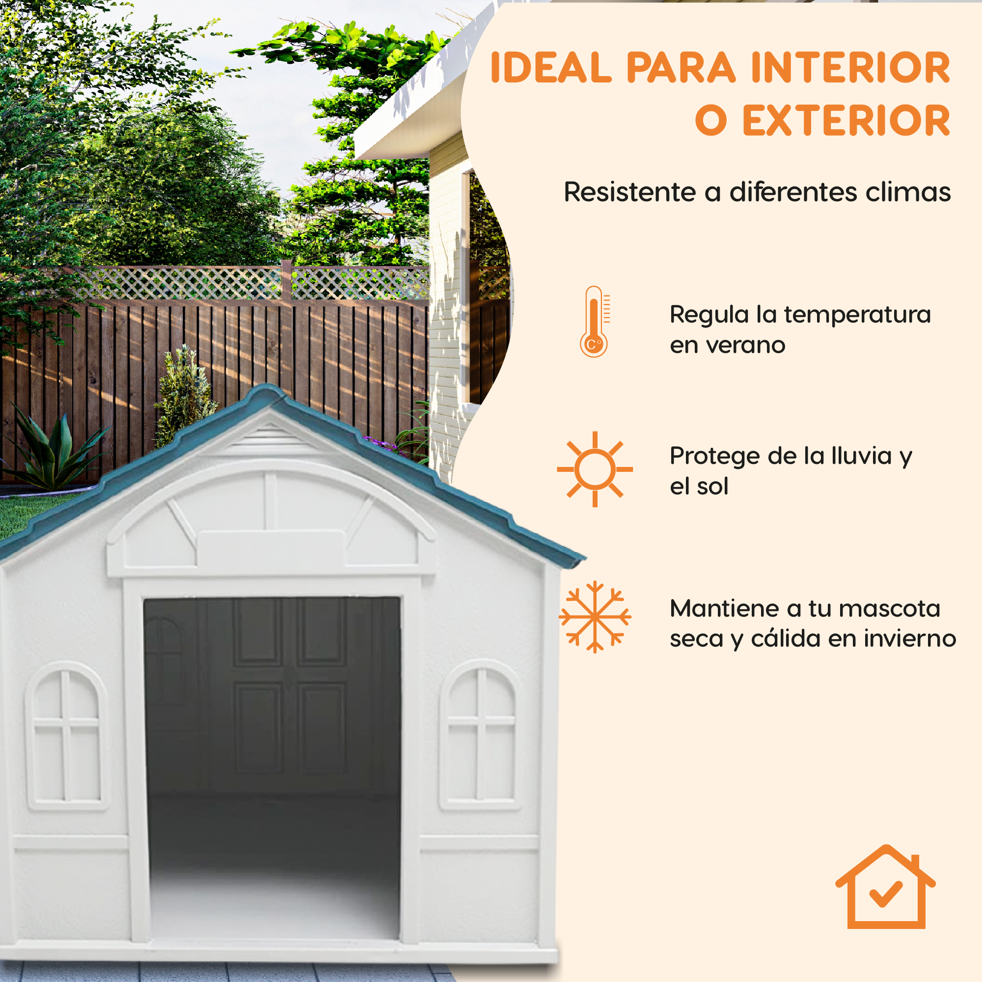 Casa Para Mascotas De Raza Grande Poli Pets London Color Azul