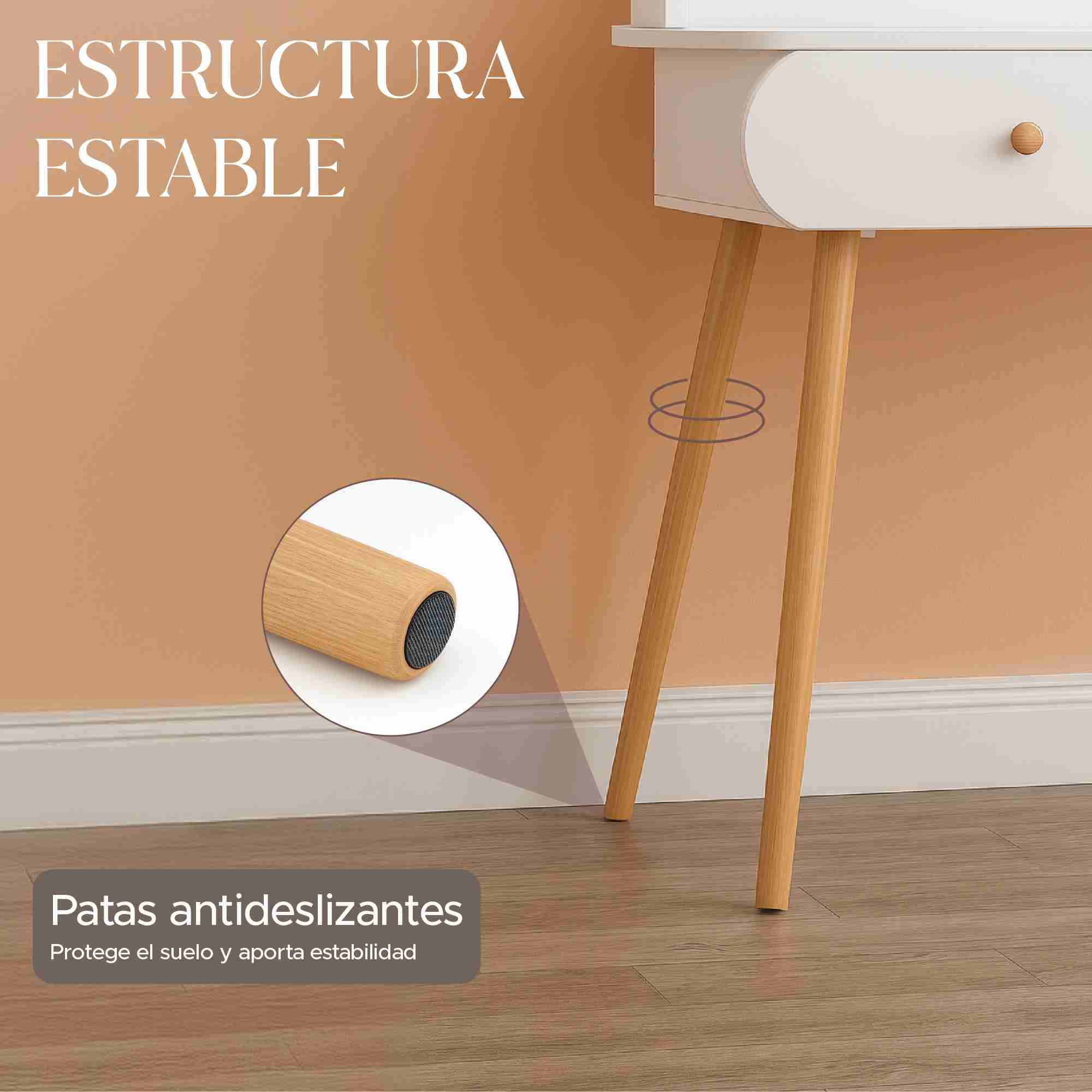 Buró Tocador Espejo Con Foco Minimalista Recámara Infantil