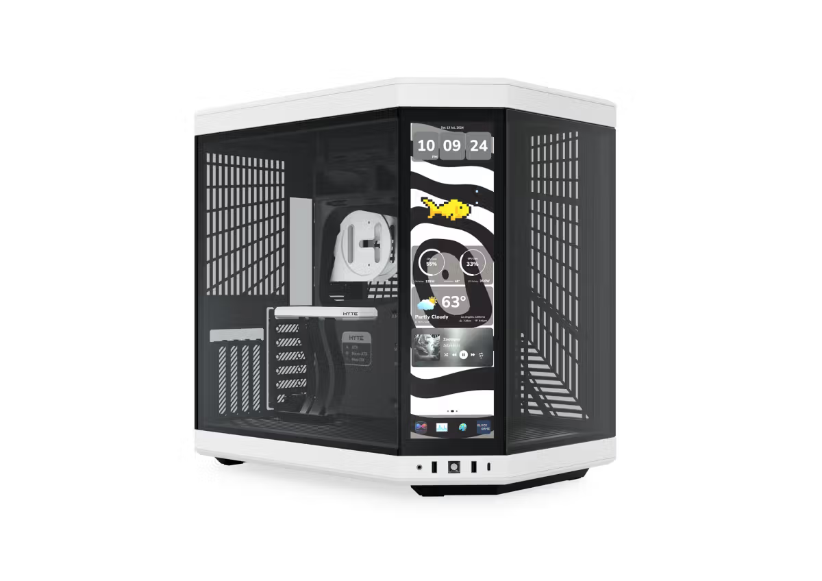  GABINETE HYTE Y70 TOUCH INFINITE EATX S/FUENTE CRISTAL NEGRO/BLANCO CS-HYTE-Y70TTI-WB