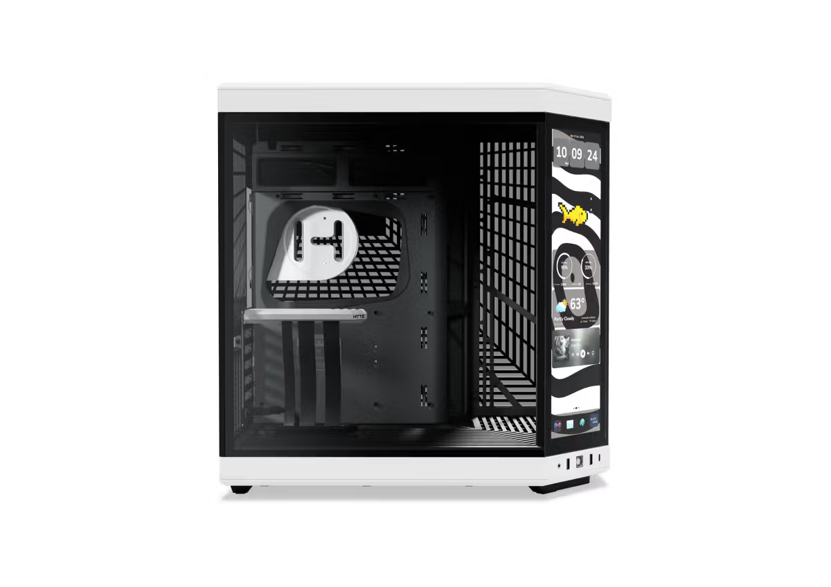  GABINETE HYTE Y70 TOUCH INFINITE EATX S/FUENTE CRISTAL NEGRO/BLANCO CS-HYTE-Y70TTI-WB