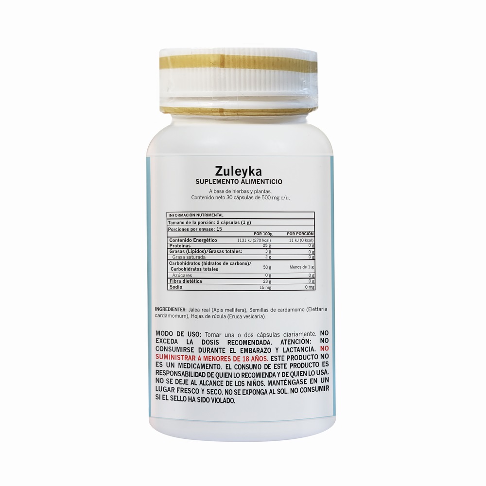 Suplemento Alimenticio Zuleyka 30 Capsulas 500 mg c/u