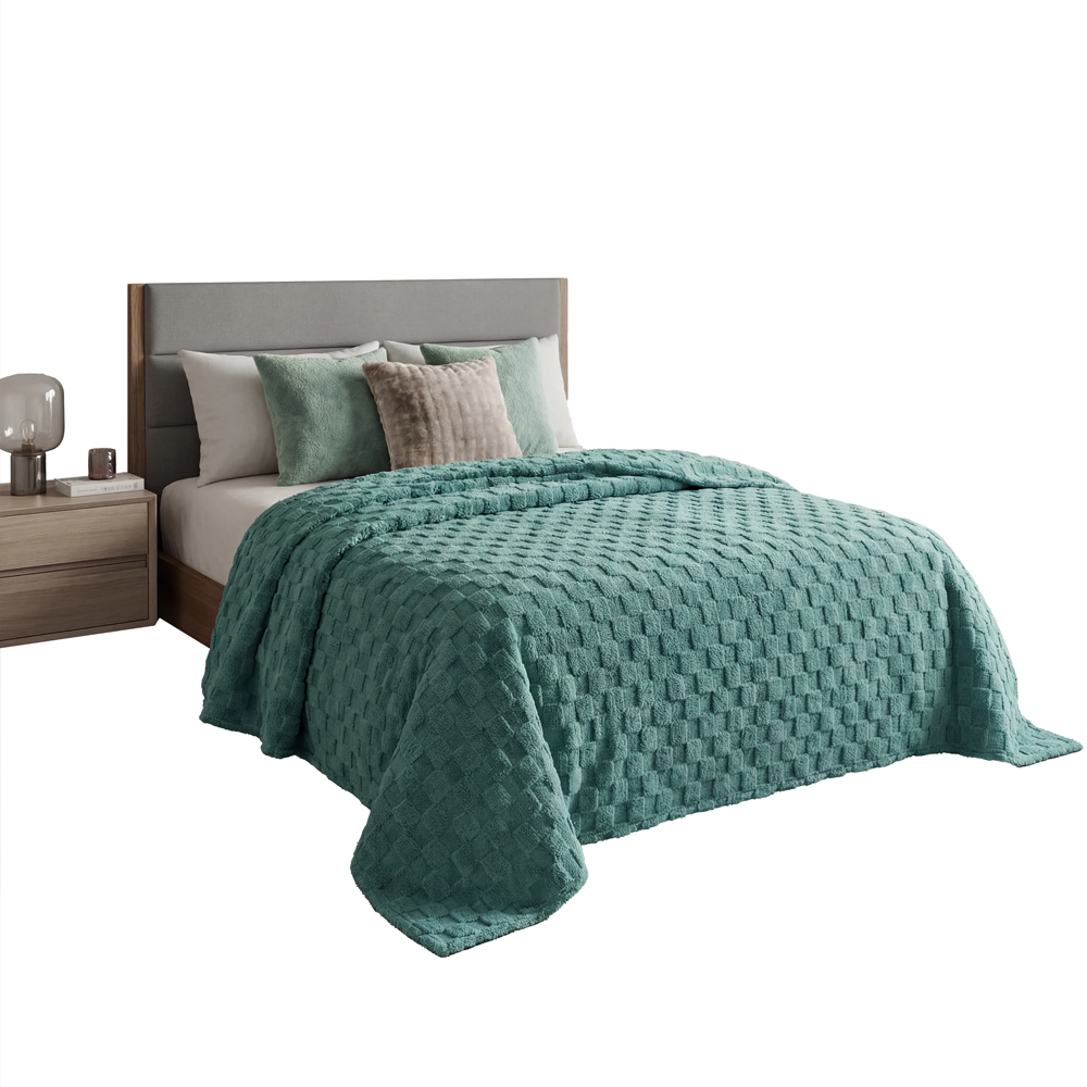 Cobertor Ligero King Size Elefantito Hogar Agata Color Turquesa Textura 3D