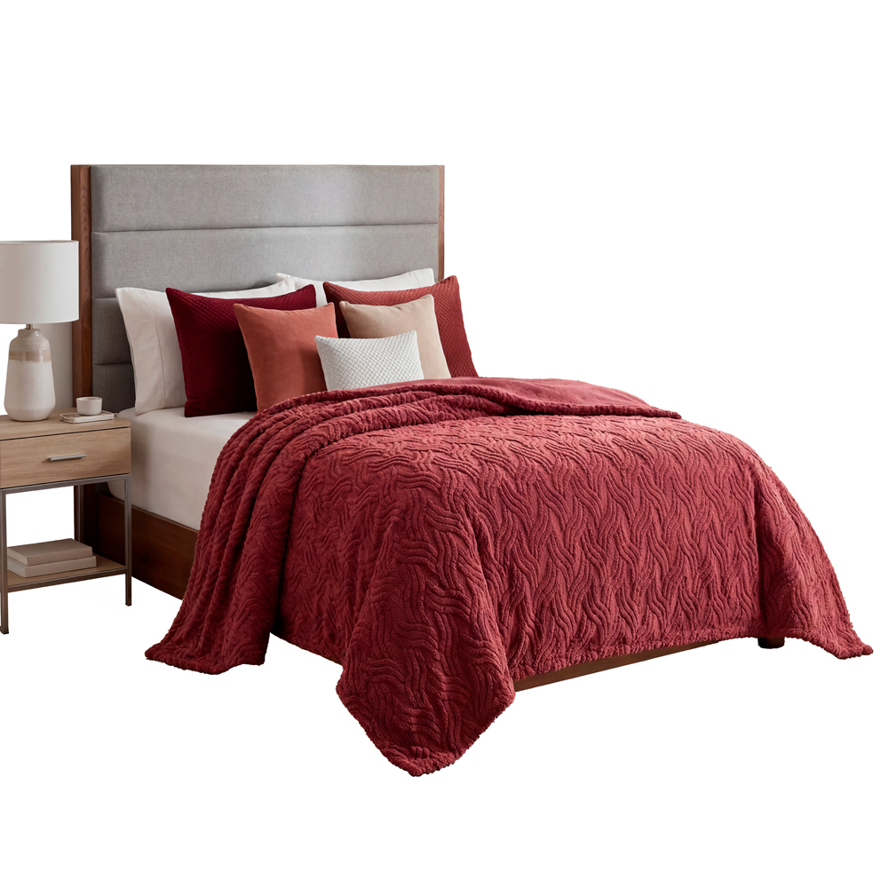 Cobertor Ligero King Size Elefantito Hogar Granata Color Terracota Suave Textura 3D