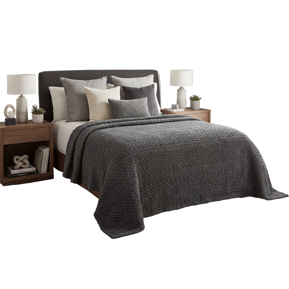 Cobertor Ligero King Size Elefantito Hogar Oxford Color Gris Oxford Suave Textura 3D