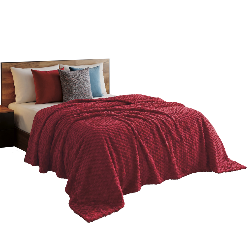 Cobertor Ligero King Size Elefantito Hogar Cereza Color Rojo  Suave Textura 3D