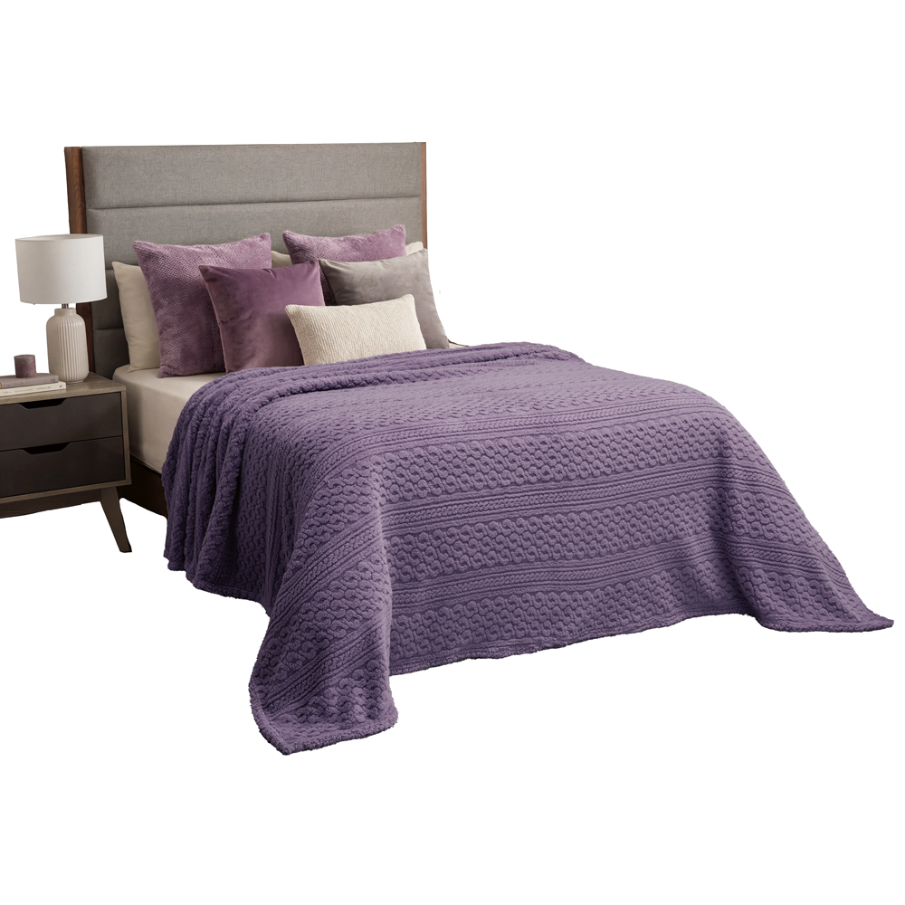 Cobertor Ligero King Size Elefantito Hogar Amatista Color Morado Suave Textura 3D