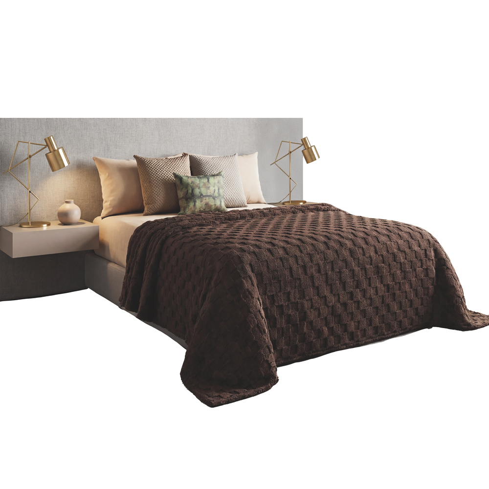 Cobertor Ligero King Size Elefantito Hogar Trufa Color Café Suave Textura 3D