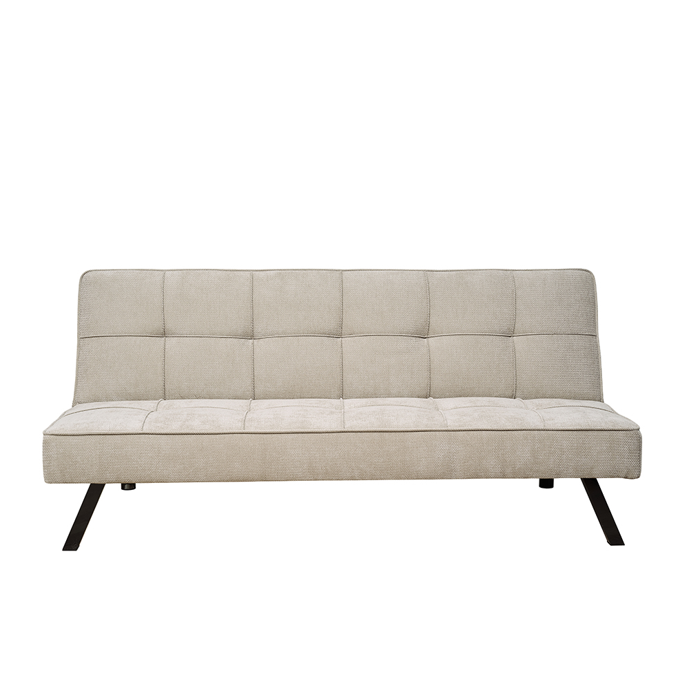 Ilios Innova | Sofá Cama Urban Moderno Futón Tapizado en Lino Gris con Patas Negras, Diseño Minimalista de 3 Posiciones