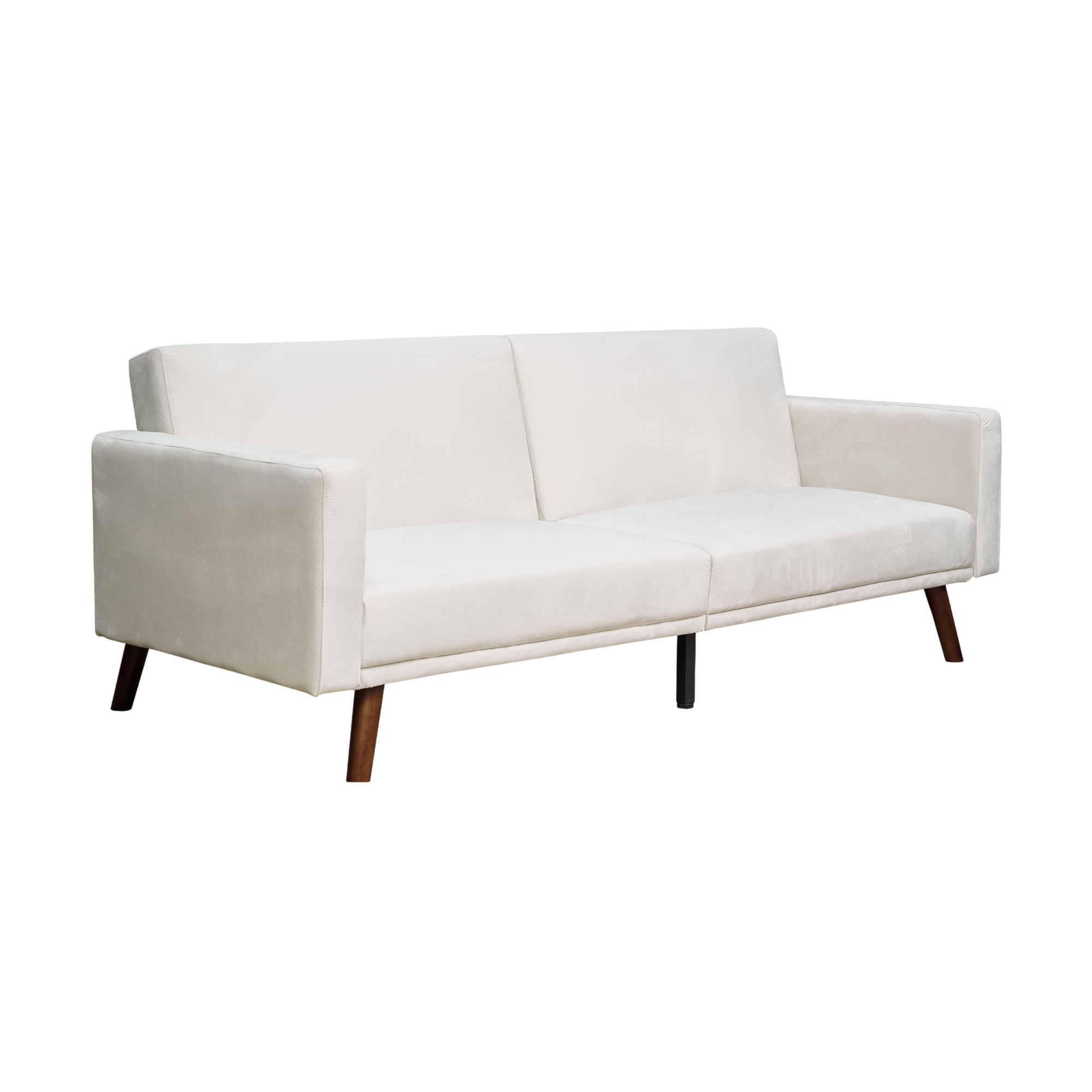 Ilios Innova | Sofá Cama Aren Tapizado en Lino Beige Diseño Nórdico con Respaldo Dividido Reclinable, para Sala de Estar