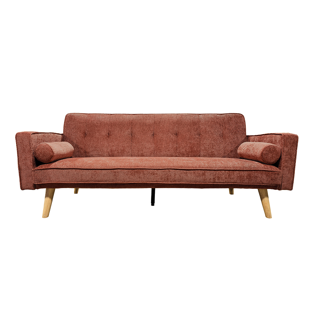 Ilios Innova | Sofá Cama Marin Convertible 2 Plazas, Patas de Madera y 2 Cojines Incluidos. Estilo Nórdico Minimalista